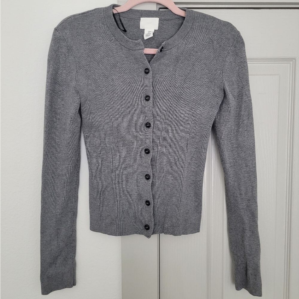 H&M Gray Button-Up Women's Cardigan Sweater Size XS